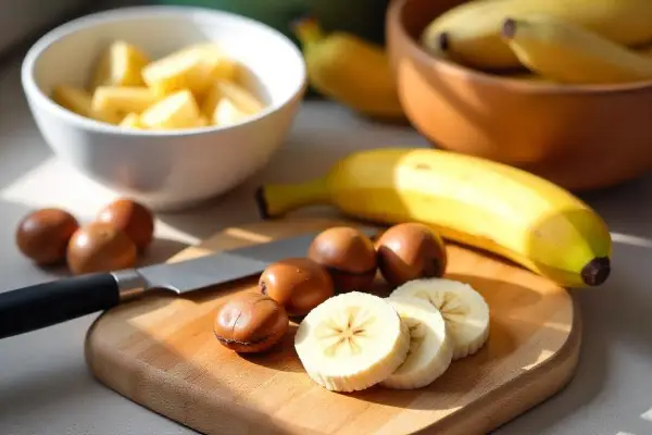 Maroni Nudeln mit Bananensauce