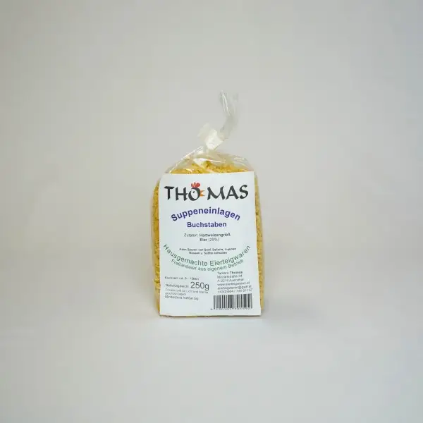 Suppeneinlage Buchstaben