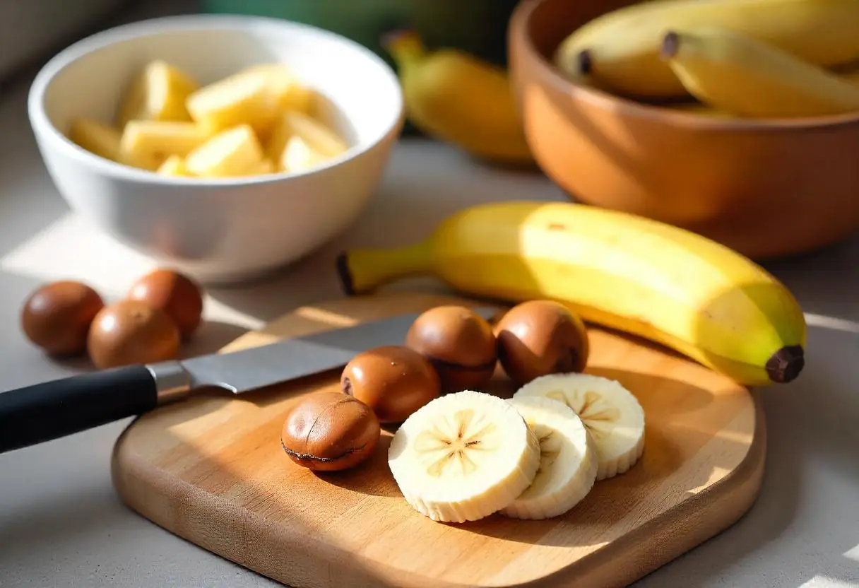 Maroni Nudeln mit Bananensauce